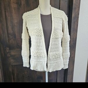 Madewell Cream Textured Knit Cardigan
